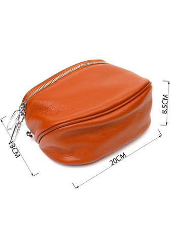 Сумка кроссбоди с широким ремнем через плечо женская из натуральной кожи рыжая 22112 Vintage (329197838)
