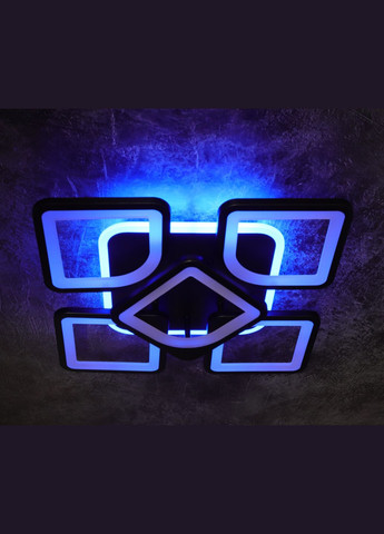 Люстра светодиодная потолочная LED светильник для квартиры на потолок лэд с пультом 25726 Черный 11х40х40 см. Sunnysky (364757667)