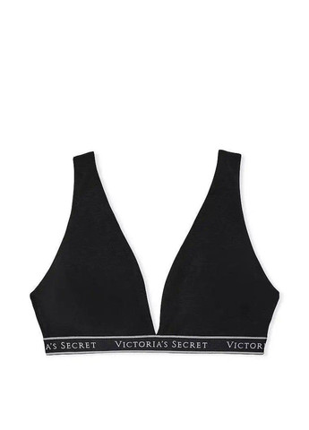 Чёрный бралет cotton wireless lounge bra черный Victoria's Secret