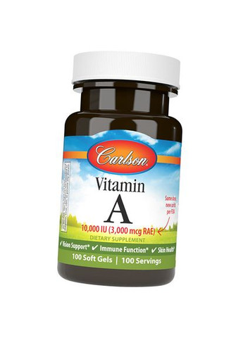 Витамин А, Vitamin A 10000, 100гелкапс (36353099) Carlson Labs (293257023)