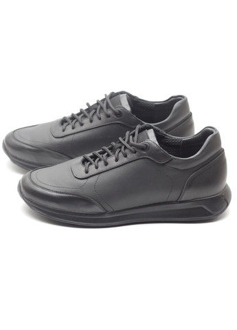 Черные кроссовки мужские из натуральной кожи Zlett 6132