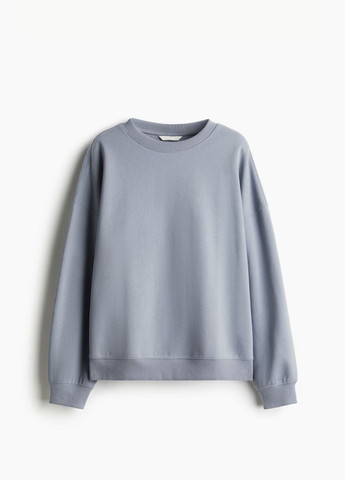 Сіро-синій світшот на флісі H&M однотонний (317635081)