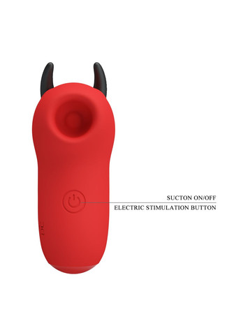 Стимулятор для клитора Magic Devil с сосанием и электростимуляцией, красный, 6.9 см Pretty Love (361670400)