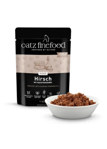 Натуральний вологий корм для котів PURE з Олениною 85 г Catz Finefood (394989774)