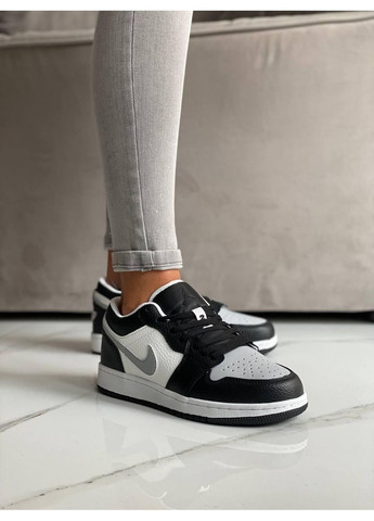 Серые демисезонные кроссовки мужские nike air jordan retro 1 low grey white black 3 найк аир джордан No Brand