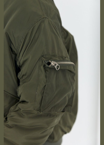 Оливкова (хакі) демісезонна демісезонна куртка жіноча на блискавці 23192 Lurex