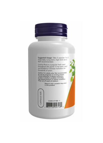 Корень солодки, Licorice Root 450mg - 100 vcaps Now Foods (280899613)