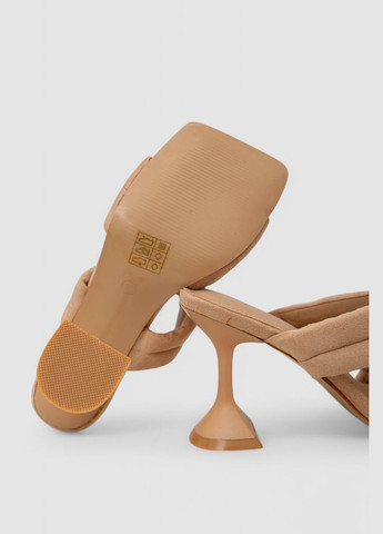 Бежевые шлепанцы на каблуке мюли,, Ager