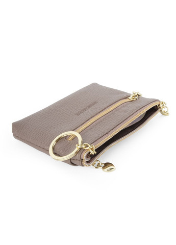 Ключница кожаная с кольцом на молнии VC2013 темный тауп Virginia Conti (361680634)