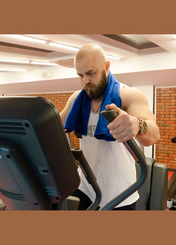 Набор спортивных полотенец из микрофибры 50х90 + 70х140 Синий (A-025072) Love You синий