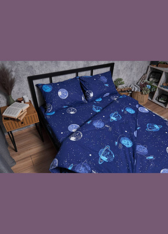 Комплект постельного белья Бязь Gold Люкс «» семейный 143х210х2 наволочки 2х50х70 (MS-820004821) Moon&Star Planets (293147790)