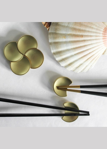 Комплект золотої підставки та паличок для суші золото із чорною ручкою для дому ресторанів, кафе. REMY-DECOR (293152638)