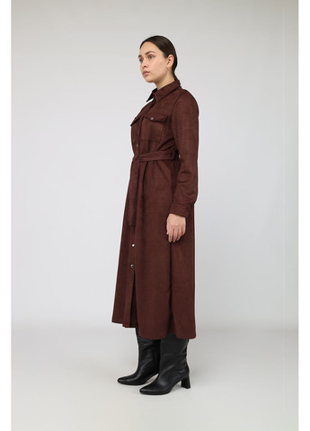 Темно-коричнева сукня жіноча колір темно-коричневий цб-00285480 Yuki