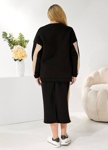 Базовый повседневный демисезонный костюм двойка: кофта с карманами + меди юбка Tik-Tak (366470597)