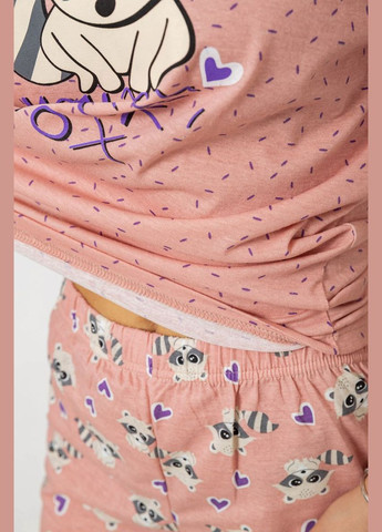 Персиковая всесезон пижама женская с принтом,, 243r15420 LINDROS