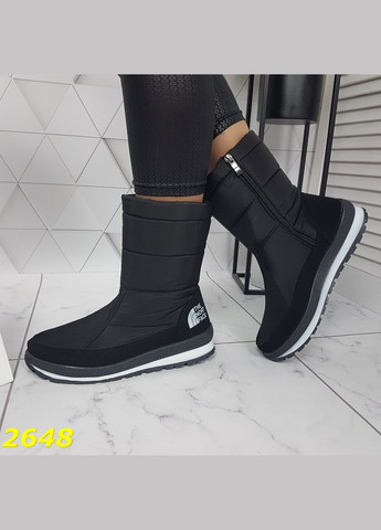 Чоботи дутики зимові на хутрі чорні середньої висоти No Brand (322650761)