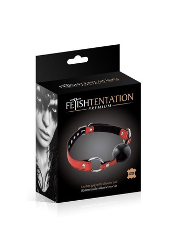 Кляп Premium Leather gag with silicone ball Red Fetish Tentation (306554200)