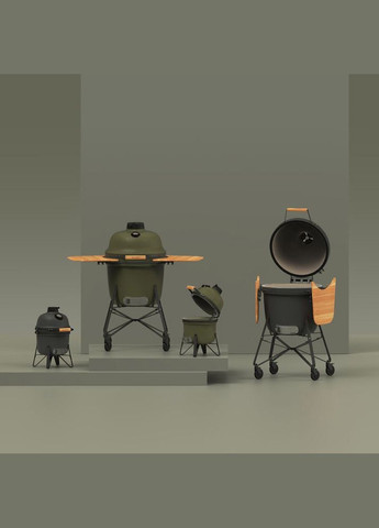 Маленький керамический угольный гриль зеленый 2415708 BergHoff (316467914)