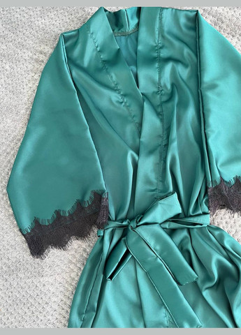 Комбинированная женский халат и пеньюар зеленый Modashoping