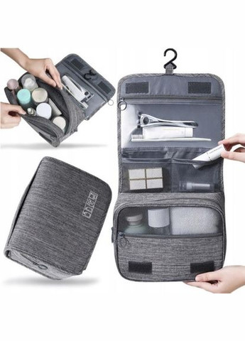Дорожная сумка подвесная косметичка органайзер для косметики серая Unbranded (341288596)