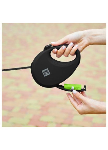 Поводок для собак R-leash с контейнером для пакетов L до 40 кг 5 м (26291) WAUDOG R-leash з контейнером для пакетів L до 40 кг 5 м ч (366660482)