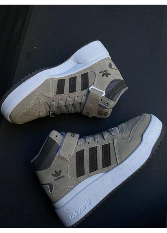 КРОССОВКИ ЖЕНСКИЕ ADIDAS FORUM 84 HIGHT GREY WHITE АДИДАС ФОРУМ 84 No Brand серые демисезоны (368868468)