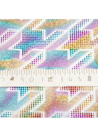 Тканина трикотаж Біфлекс Голограма 240 г/м2, тканина стрейчева трикотажна, тканина еластична блискуча білий IDEIA (373004815)