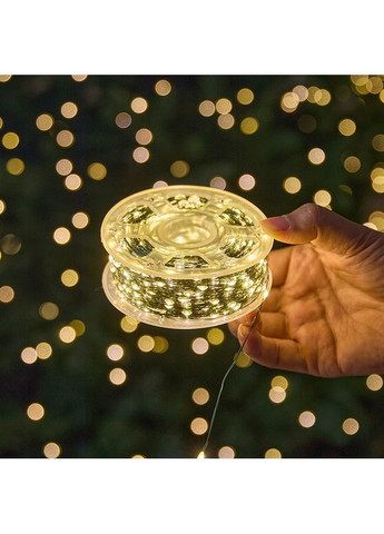 Гирлянда Роса 60 м медный зеленый провод USB, Пульт, 600 LED, теплый белый (желтый) No Brand (368150444)