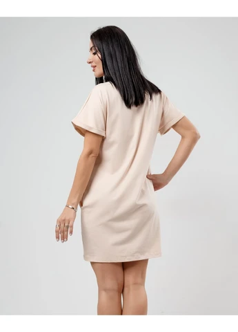 Бежевое кэжуал платье Fashion Girl
