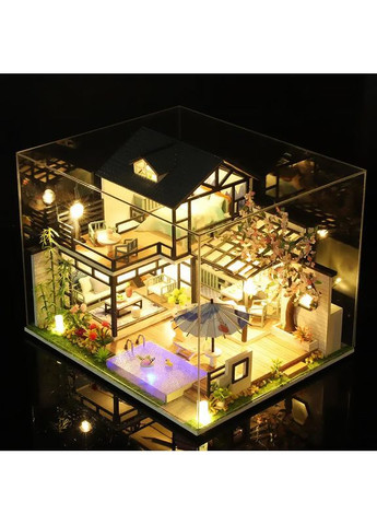 Ляльковий будинок конструктор Японський будиночок із садом збірний румбокс із LED підсвіткою DIY House (362455915)