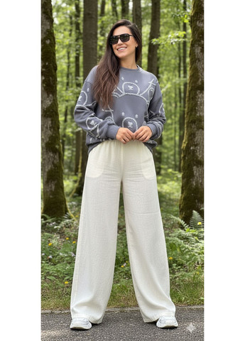 Серый свитер "мишка тедди" с камнями Anastasimo