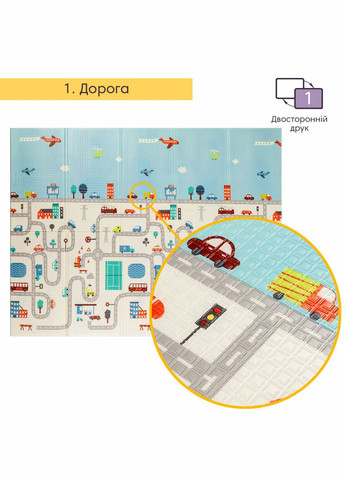 Детский складной развивающий термоковрик "Дорога | Лес" 200х150х0.6см (235) SW00000155 Mat4baby (304265550)
