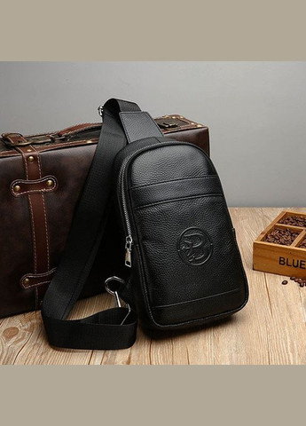 Мужская сумка-барсетка на грудь Feidikabolo натуральная кожа | Бананка слинг на кожаное плечо, кросбоде Черный No Brand (334729532)