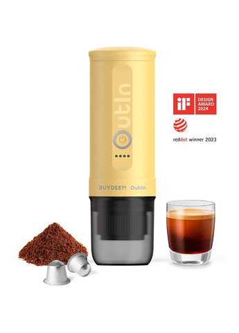 Портативная кофеварка Outin X Yellow (OTEM-01-MY) BUYDEEM (323222084)