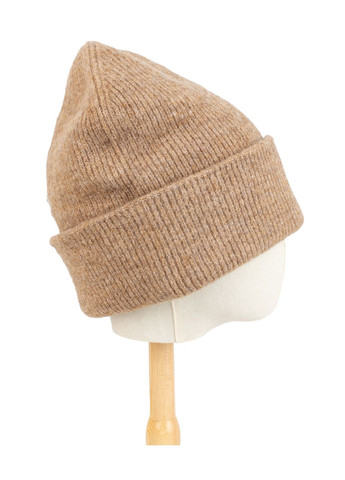 Женская шерстяная шапка бини оверсайз, светло-коричневая (camel) Corze HC6CL (366420835)