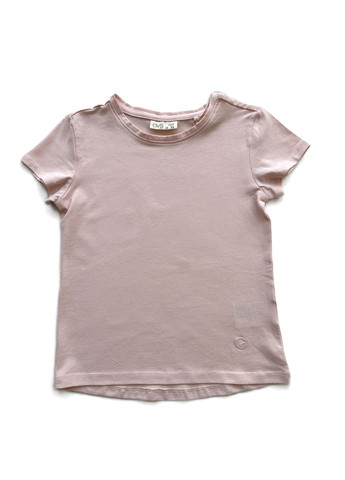 Пудровий літній комплект костюм для дівчинки футболка пудрова 2000-20 + легінси сірі трикотажні 2000-96 (116 см) OVS
