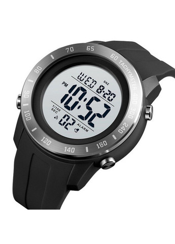 Мужские спортивные наручные часы 1524 (Черные с белым) Skmei (313653860)