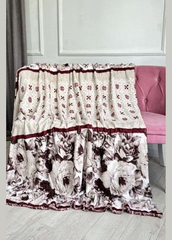 Плед белого цвета с принтом размер 200*230 Let's Shop (301764019)