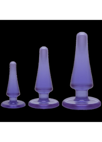 Набор анальных пробок Crystal Jellies Anal Initiation Kit Фиолетовый CherryLove Doc Johnson (282967166)