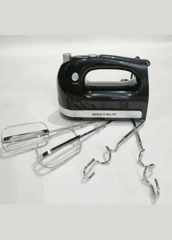 Ручной миксер GRM661 кухонный миксер с насадками для замешивания теста 5 скоростей 400 Вт Черный Grunhelm (297330823)