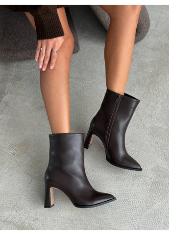 Темно-коричневі ботильйони демісезонні No Brand