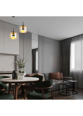 Подвес led 9W с кофейным плафоном (909-XL157-1 220 BK+AM) No Brand (370071894)