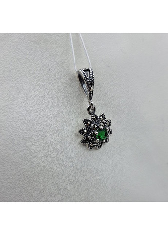 Кулон срібний зі смарагдом та марказитом 1,9 г No Brand (369736576)