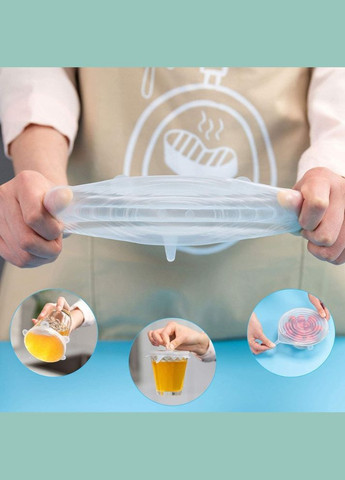 Набір силіконових кришок для посуду 10 шт Ø 6/9/11/14/16/20 см, кришка силіконова для чашок/контейнеро Alpina (362045964)