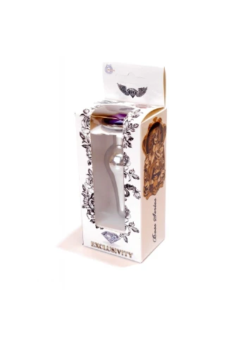 Анальная пробка с камнем Plug-Jewellery Silver BUTT PLUG-Purple Boss Series (333713572)