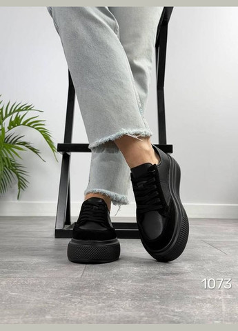 Черные кожаные кроссовки на толстой подошве, кеды, кроссовки, кроссовки женские Jessica Suppo чёрные демисезоны (317831752)