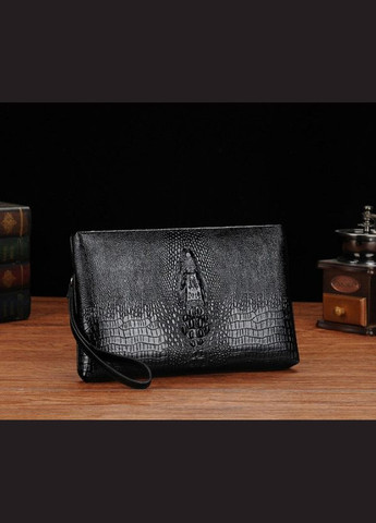 Стильна чоловіча барсетка клатч з крокодилом для документів, чоловічий клатч сумка на руку для чоловіка чорний Kenguru (308047560)