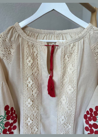 Жіноча вишиванка Калина батал бежева ESQ 7499 (356145999)