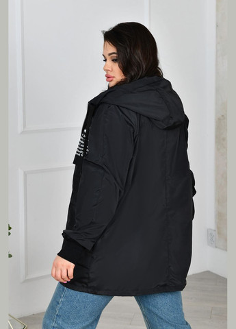 Чорна жіноча подовжена куртка колір чорний р.48/50 453834 New Trend
