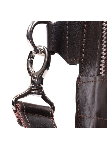 Прямоугольная сумка бананка из качественной натуральной кожи 22575 Коричневый Grande Pelle (292920531)